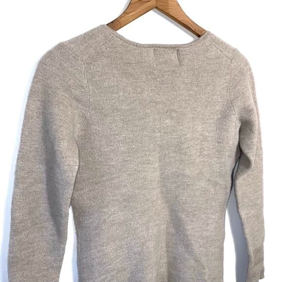 Wicked Wool Sweater M Tan Merino Wool Henley Button Neck Pullover Classic Read - Picture 7 of 10